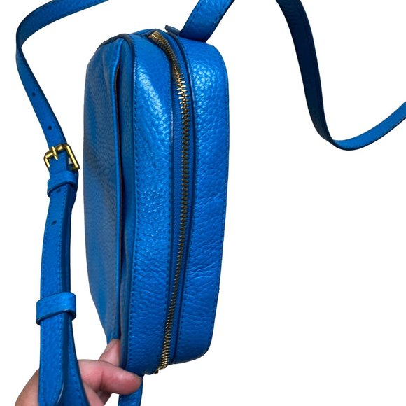 Fossil Gemma Leather Crossbody Cerulean Blue with Adjustable Strap Shoulder Bag - Picture 5 of 16